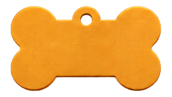 Gold anodised bone pet ID