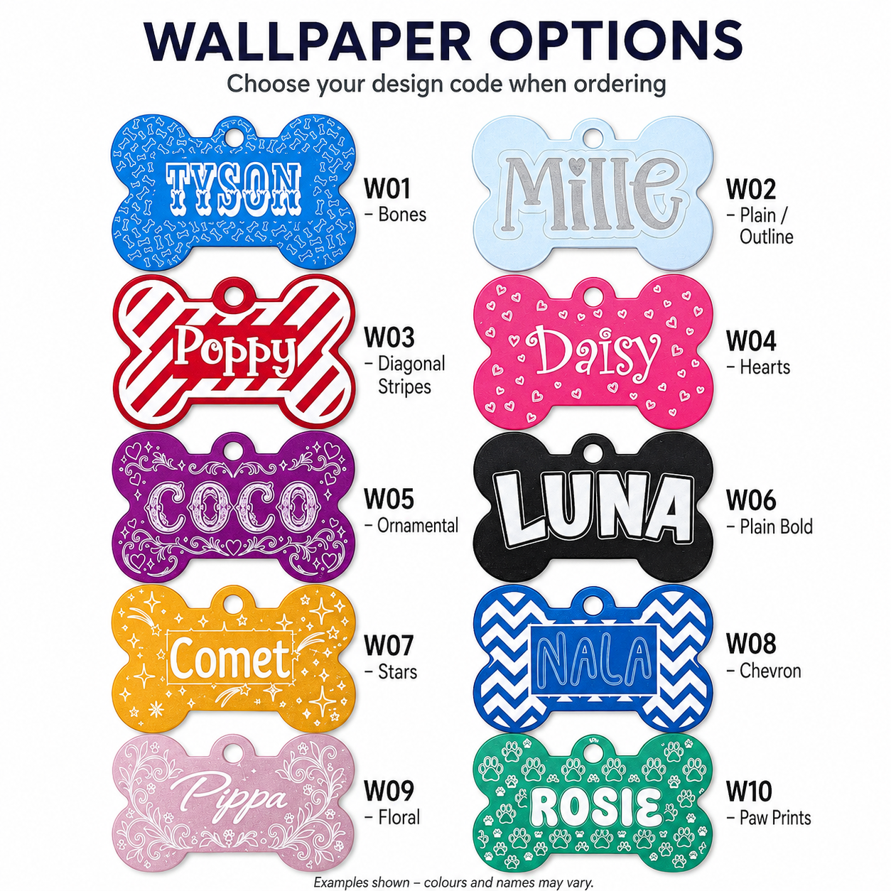 Anodised Pattern Bone Pet ID