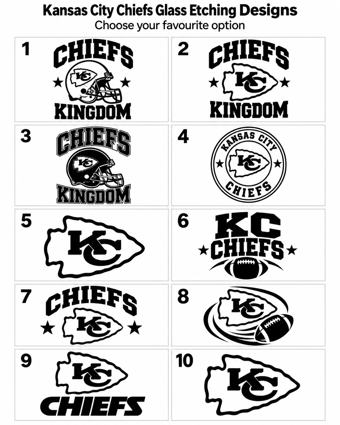 American football · 10 Chiefs designs